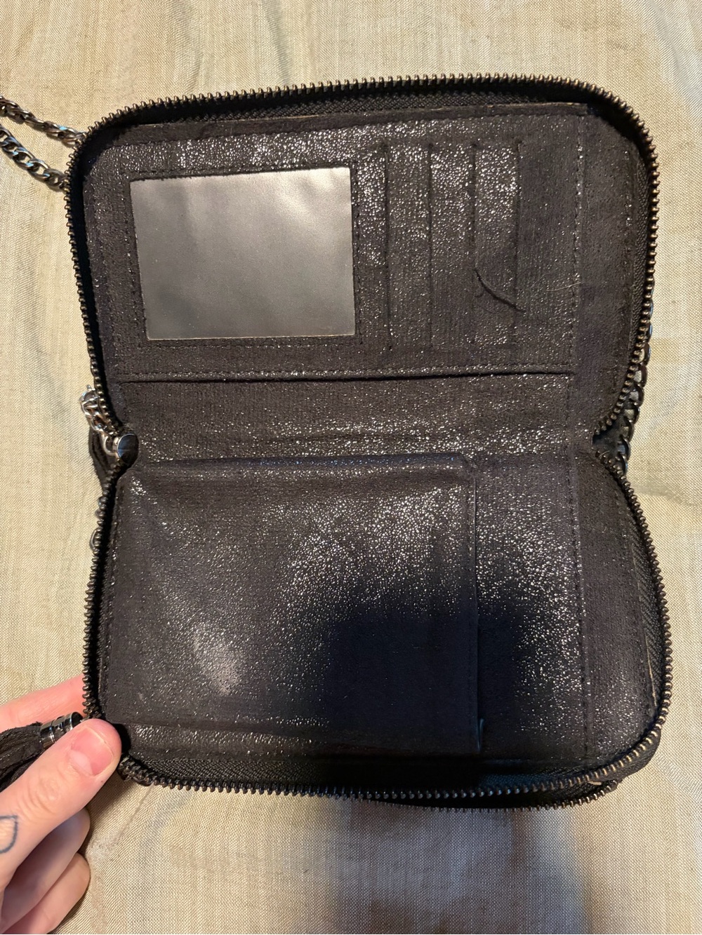 Repurposed Luis Vuitton Brown Monogram Crossbody Bag with Studs and Tassel - Picture 7 of 13
